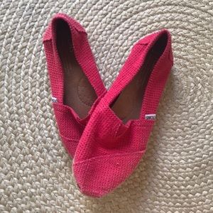Toms Pink Basketweave Shoes size 7.5
